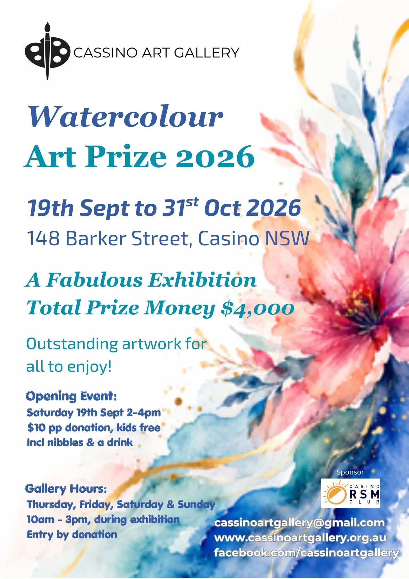 Watercolour 2026 A4 Poster